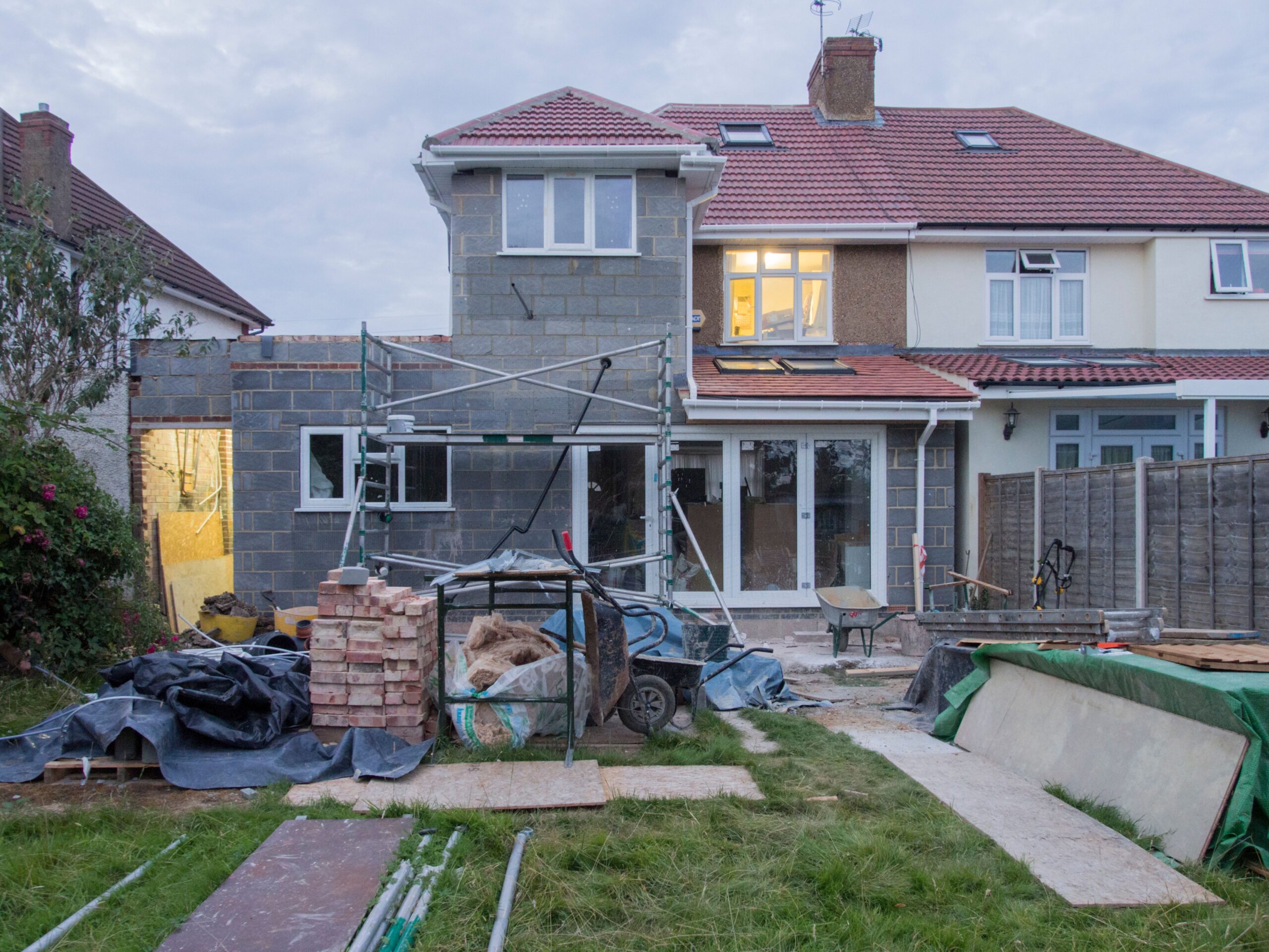 Residential exterior renovation in progress