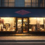 Independent shop glowing after dusk