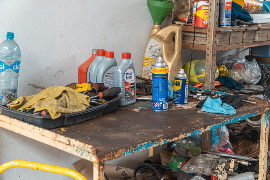 Tools and supplies ready for a service visit