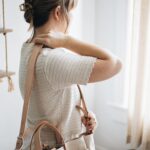 Handcrafted canvas tote presented in a bright interior