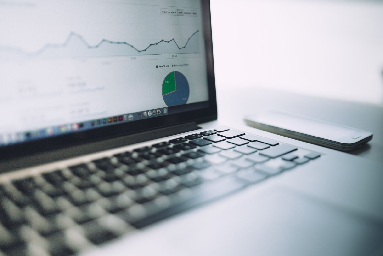 Analytics dashboard interface on a laptop